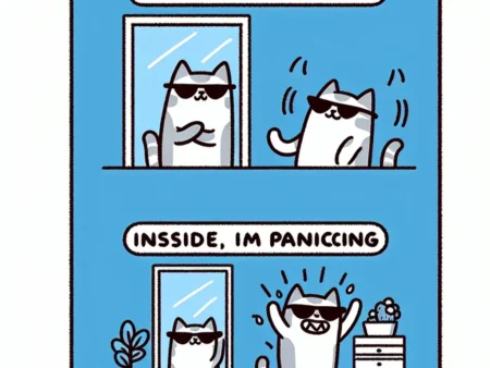 Ekspresi Kucing yang Lagi Pura-Pura Cool Padahal Panik